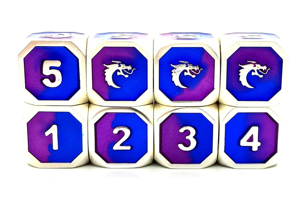 Dice Old School Dice: D6-set Metal Dragon Platinum