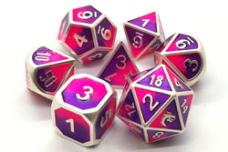 Dice Old School Dice: Poly 7 Set Metal Dragon Platinum