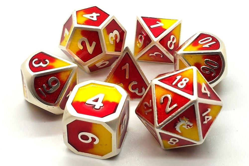Dice Old School Dice: Poly 7 Set Metal Dragon Forged