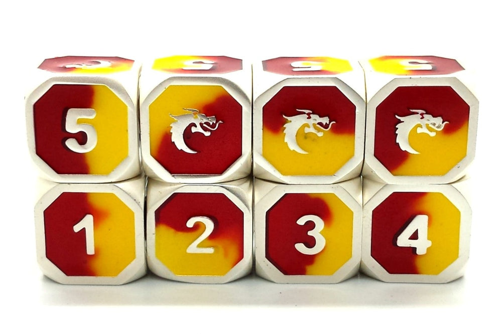 Dice Old School Dice: D6-set Metal Dragon Platinum
