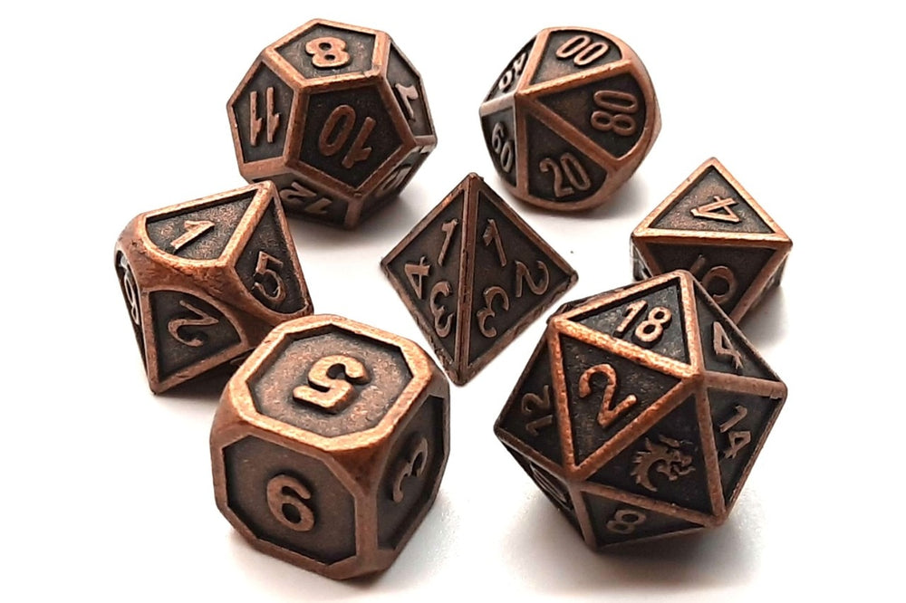 Dice Old School Dice: Poly 7 Set Metal Dwarven