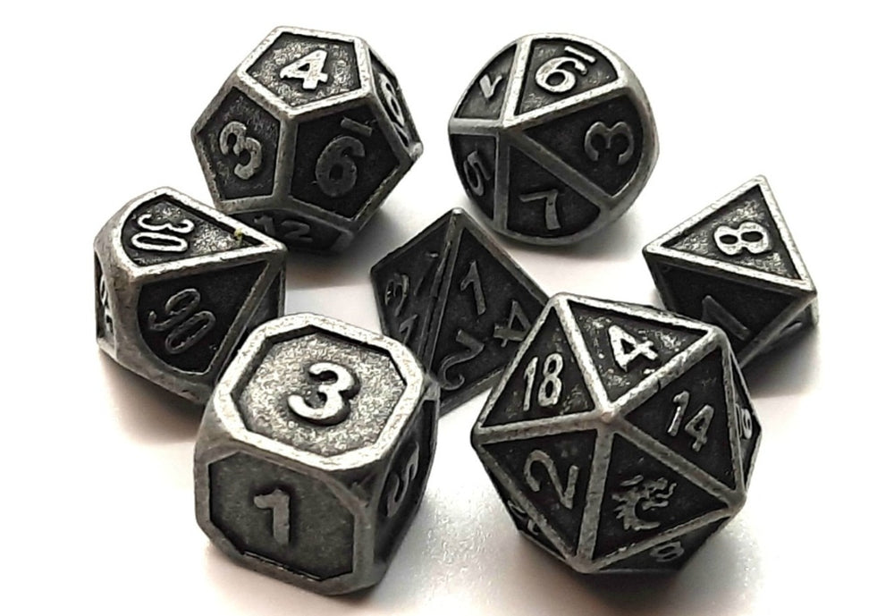 Dice Old School Dice: Poly 7 Set Metal Dwarven