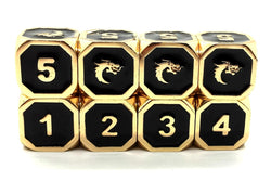 Dice Old School Dice: D6-set Metal Dragon Gold