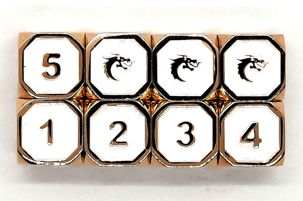 Dice Old School Dice: D6-set Metal Dragon Gold