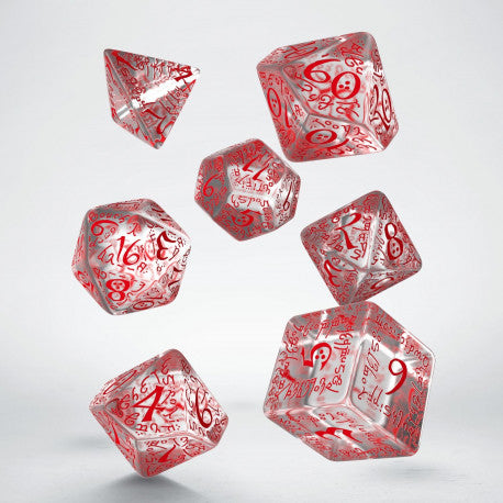 Dice Q-Workshop: Poly 7 Set Elvish Transparent