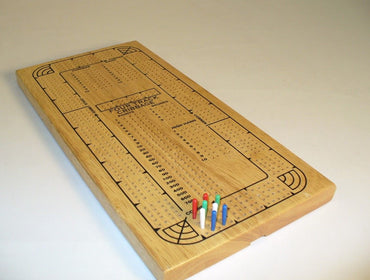 Cribbage 4-Track Natural Wood w/Plastic Pegs