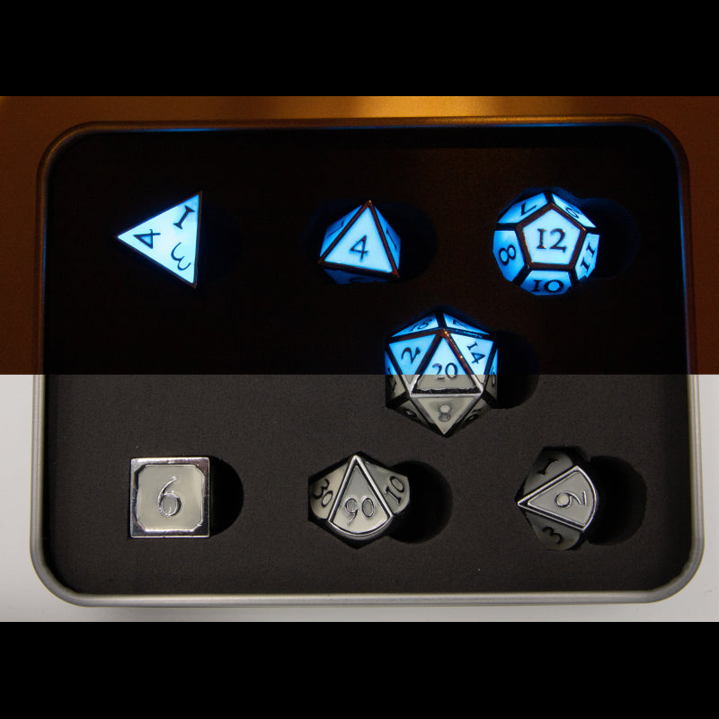 Dice Critical Hit: Poly 7 Set Metal