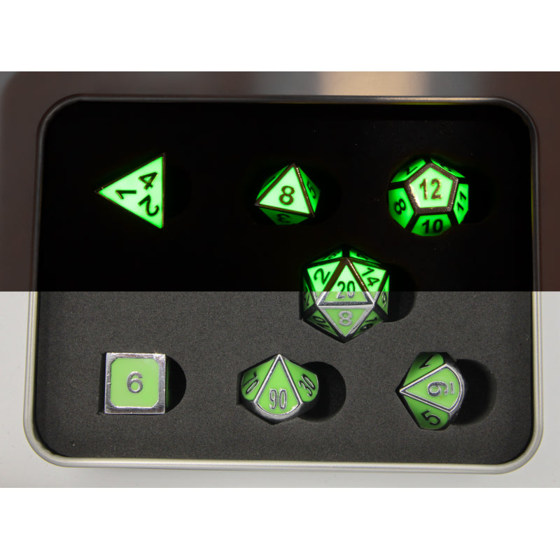 Dice Critical Hit: Poly 7 Set Metal