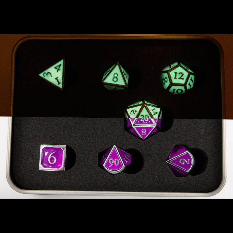 Dice Critical Hit: Poly 7 Set Metal