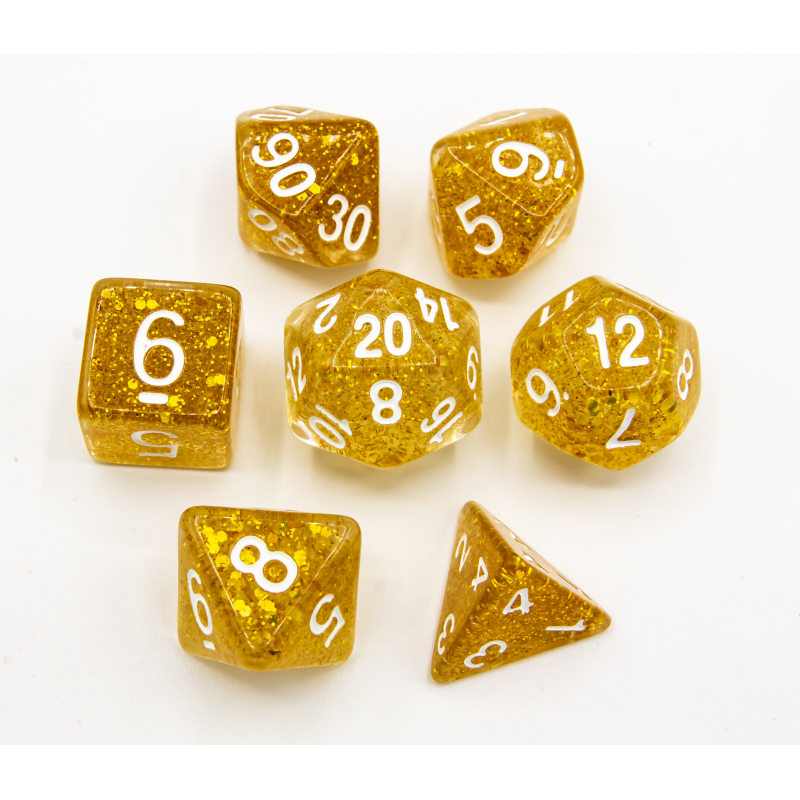 Dice Critical Hit: Poly 7 Set Glitter