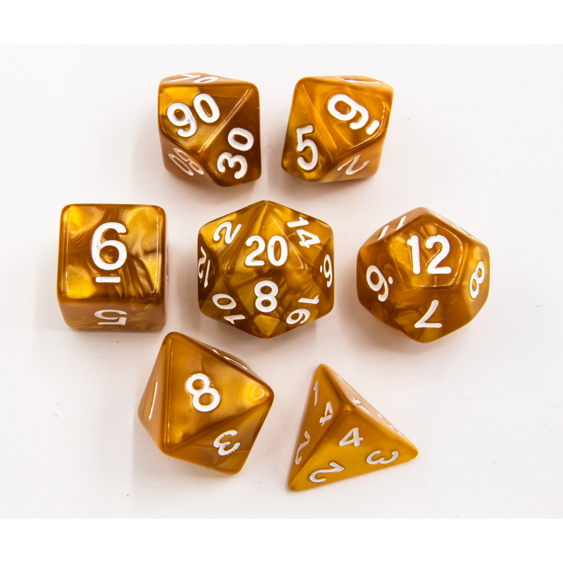 Dice Critical Hit: Poly 7 Set Marbled