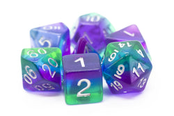 Dice Old School Dice: Poly 7 Set Gradients Transparent