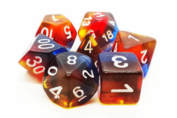 Dice Old School Dice: Poly 7 Set Gradients Transparent