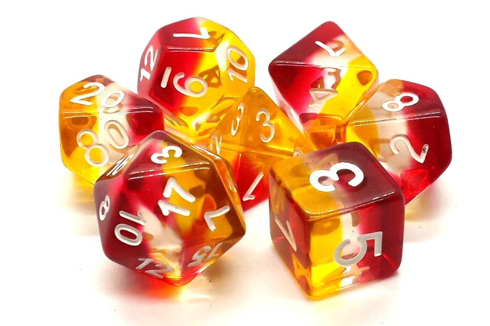Dice Old School Dice: Poly 7 Set Gradients Transparent