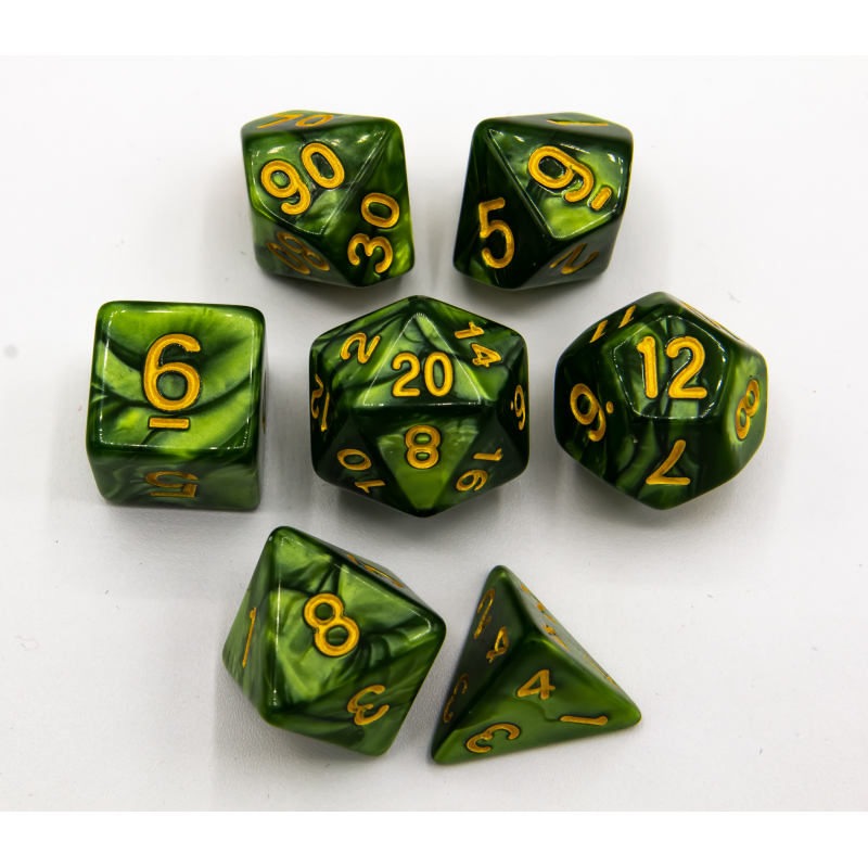 Dice Critical Hit: Poly 7 Set Marbled