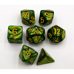 Dice Critical Hit: Poly 7 Set Marbled