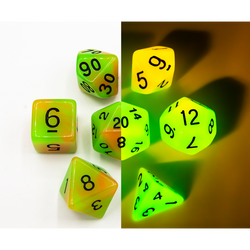 Dice Critical Hit: Poly 7 Set Fusion Glow In Dark