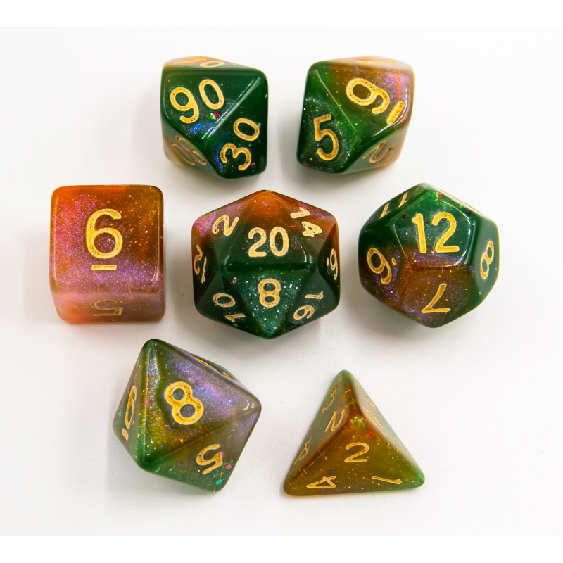 Dice Critical Hit: Poly 7 Set Shimmering Galaxy