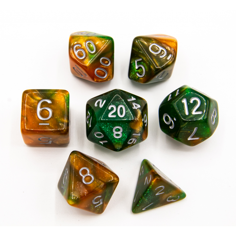 Dice Critical Hit: Poly 7 Set Sparkly Fusion