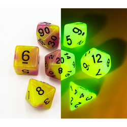Dice Critical Hit: Poly 7 Set Fusion Glow In Dark