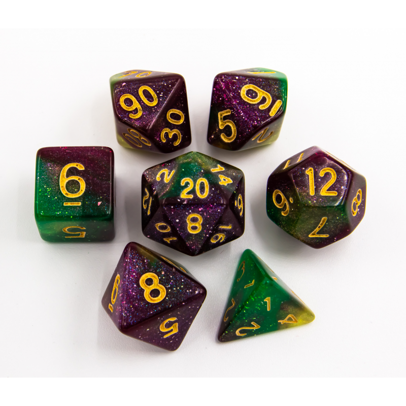 Dice Critical Hit: Poly 7 Set Shimmering Galaxy