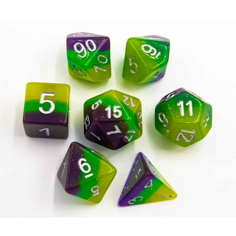 Dice Critical Hit: Poly 7 Set Multi-layer