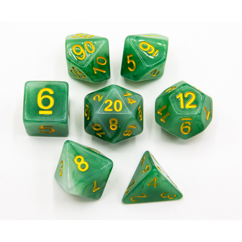 Dice Critical Hit: Poly 7 Set Jade