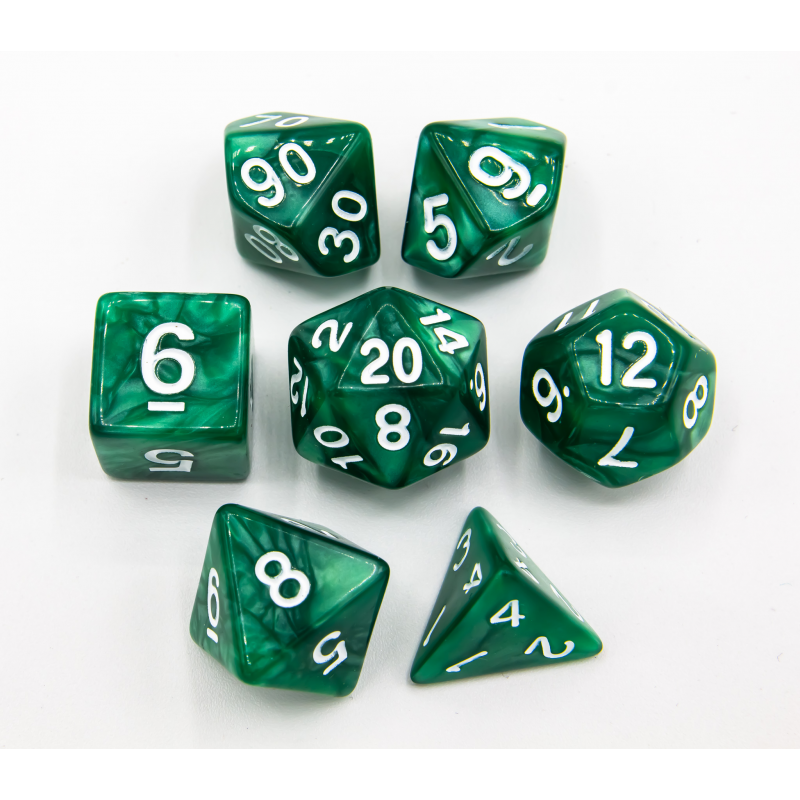 Dice Critical Hit: Poly 7 Set Marbled