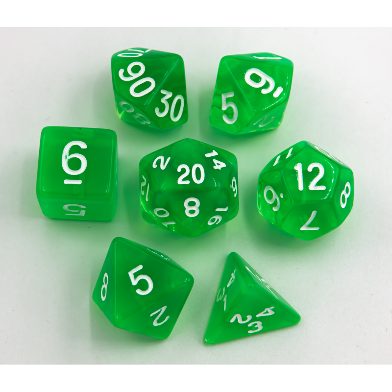 Dice Critical Hit: Poly 7 Set Transparent