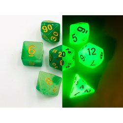 Dice Critical Hit: Poly 7 Set Fusion Glow In Dark