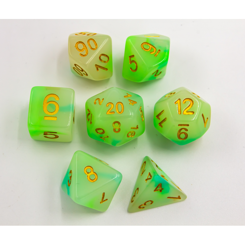 Dice Critical Hit: Poly 7 Set Jade Fusion