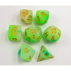 Dice Critical Hit: Poly 7 Set Jade Fusion