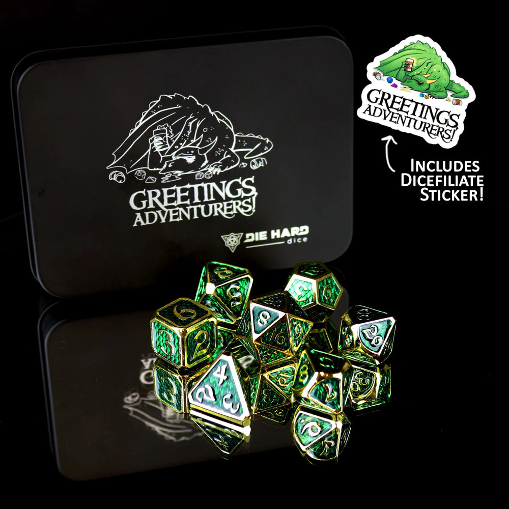 Dice DieHard Dice: Poly 7 set Metal Drakona Arita