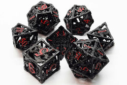 Dice Old School Dice: Poly 7 Set Metal Hollow Dragon