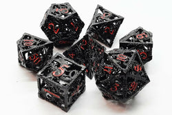 Dice Old School Dice: Poly 7 Set Metal Hollow Dragon