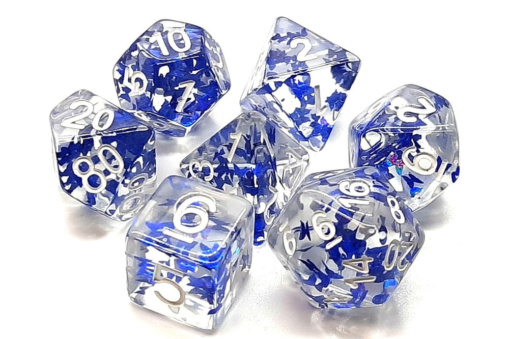 Dice Old School Dice: Poly 7 Set Infused Butterfly
