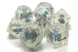 Dice Old School Dice: Poly 7 Set Infused Iridescent Flower