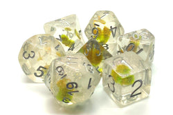 Dice Old School Dice: Poly 7 Set Infused Iridescent Flower