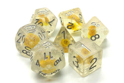 Dice Old School Dice: Poly 7 Set Infused Iridescent Flower