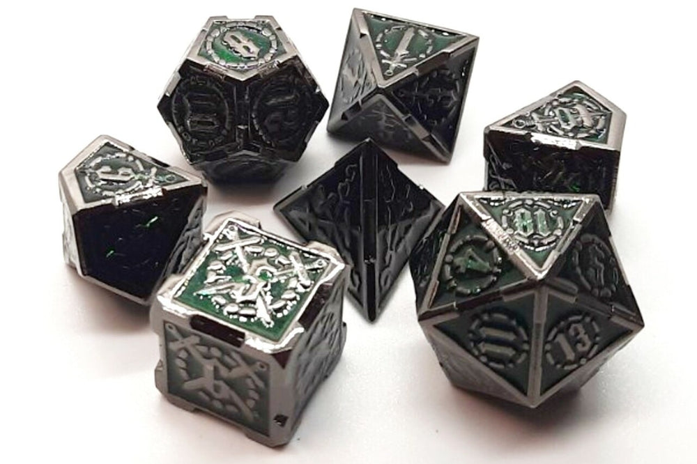 Dice Old School Dice: Poly 7 set Metal Knights of the Round Table