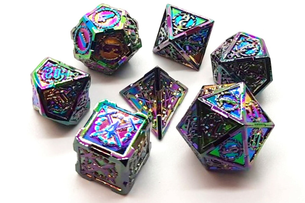 Dice Old School Dice: Poly 7 set Metal Knights of the Round Table