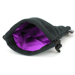 Dice Bag Easy Roller: Velvet Black W/Satin Interior 5x8 Inch
