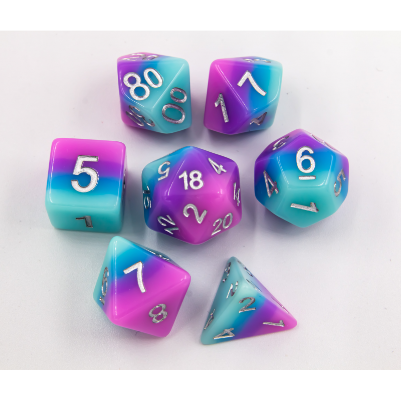 Dice Critical Hit: Poly 7 Set Multi-layer