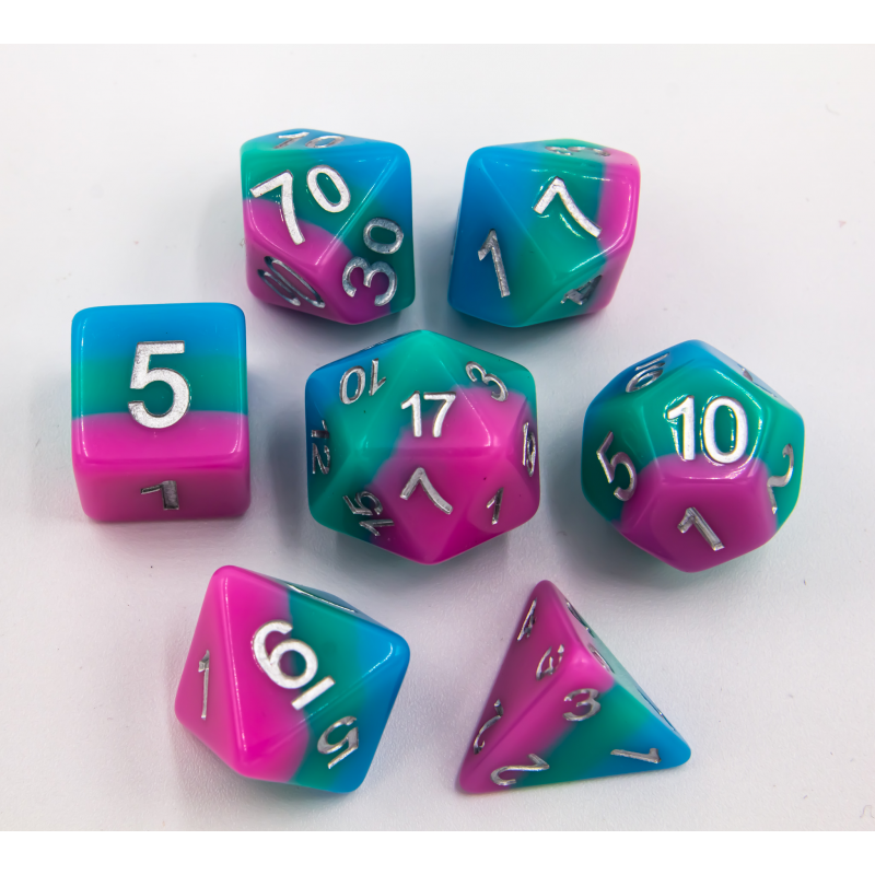 Dice Critical Hit: Poly 7 Set Multi-layer
