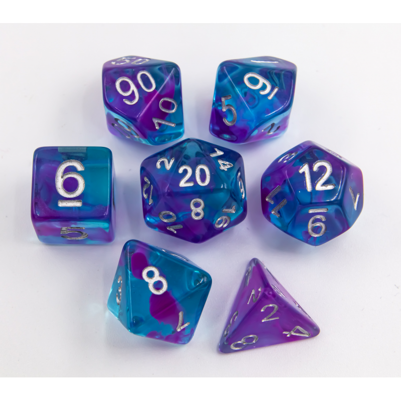 Dice Critical Hit: Poly 7 Set Swirl