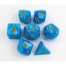 Dice Critical Hit: Poly 7 Set Marbled