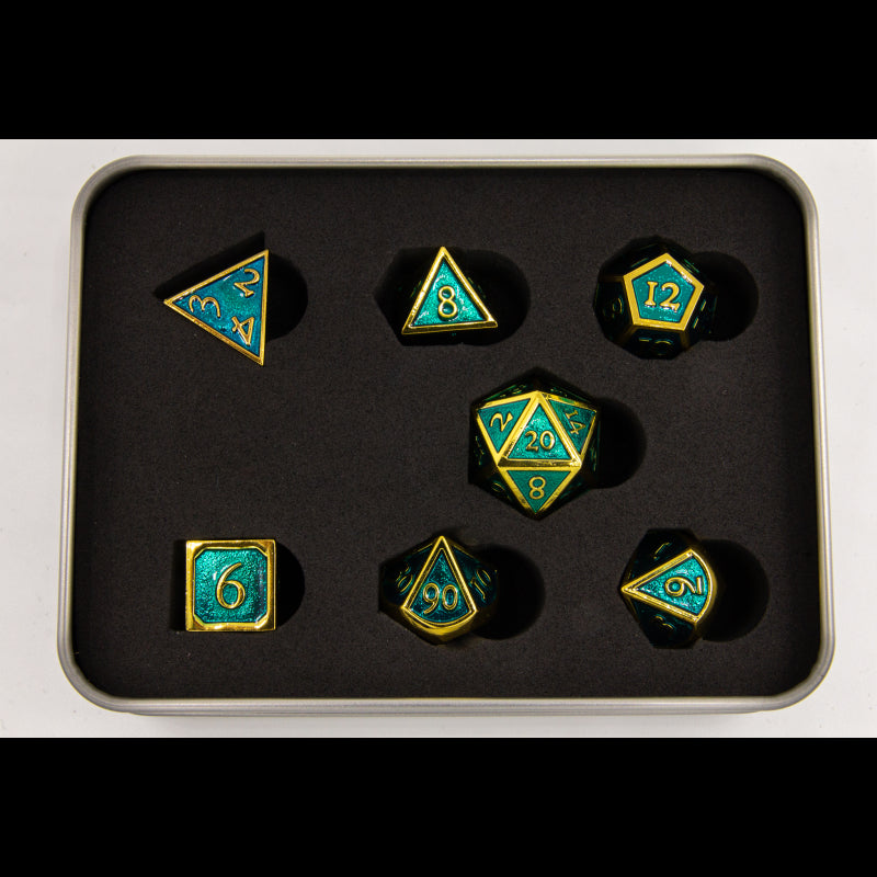 Dice Critical Hit: Poly 7 Set Metal