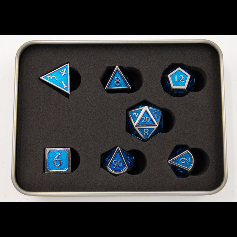 Dice Critical Hit: Poly 7 Set Metal