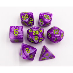 Dice Critical Hit: Poly 7 Set Marbled