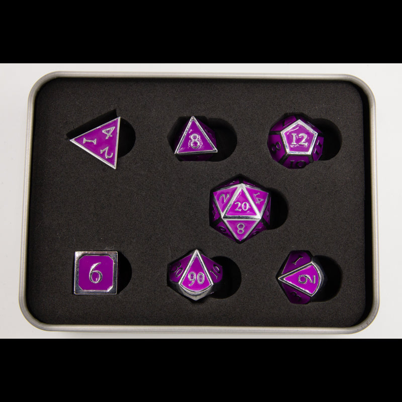 Dice Critical Hit: Poly 7 Set Metal